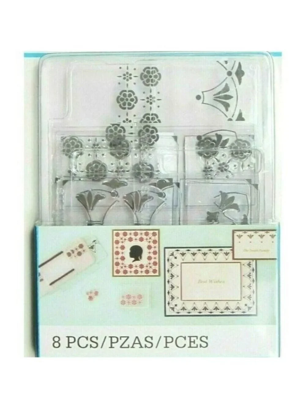 Stamping Martha Stewart Crafts 8 Pc Stamp Around The Page Starter Set Vtg Flower